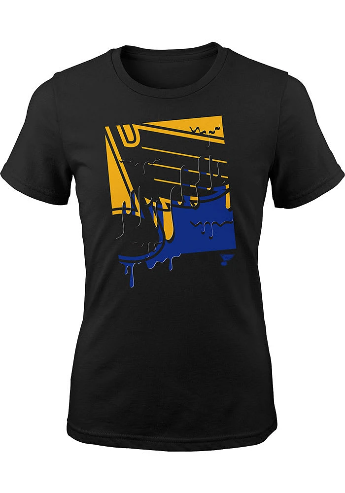 St Louis Blues Girls Black Candy Drip Short Sleeve Tee