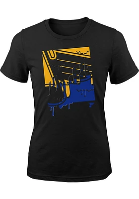 St Louis Blues Girls Black Candy Drip Short Sleeve Tee