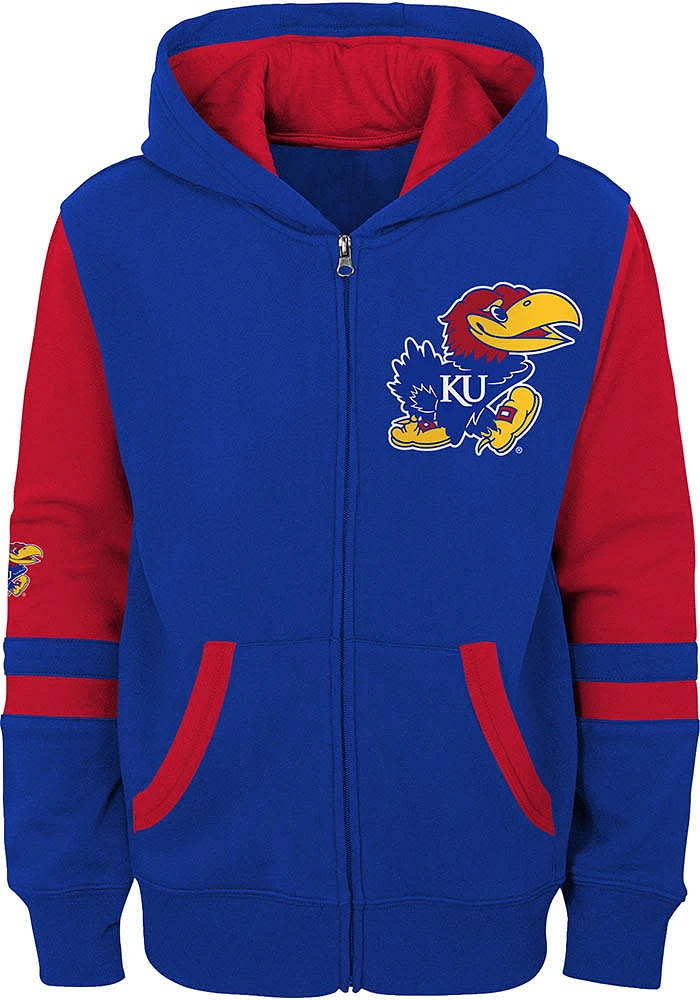 Kansas Jayhawks Youth Blue Stadium Long Sleeve Full Zip Jacket