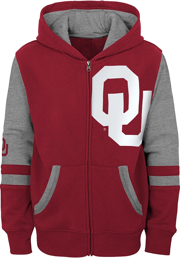 Oklahoma Sooners Youth Cardinal Arena Full Zip Long Sleeve Jacket