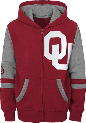 Oklahoma Sooners Youth Cardinal Arena Full Zip Long Sleeve Jacket
