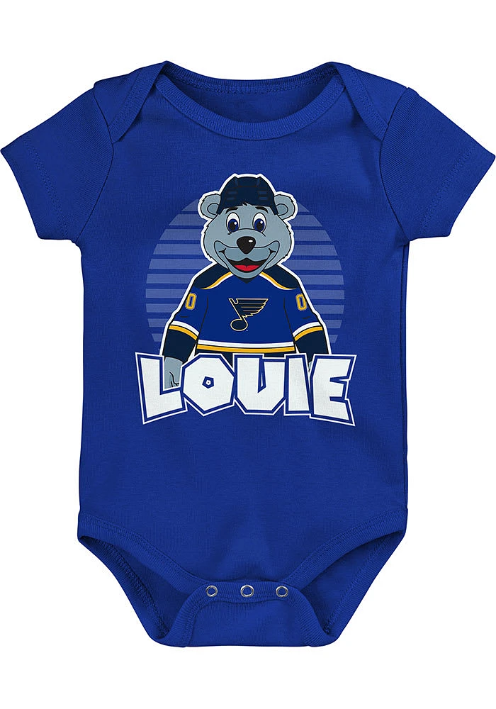 Outer Stuff Louie St Louis Blues Baby Blue Mascot Spirit Short Sleeve One Piece