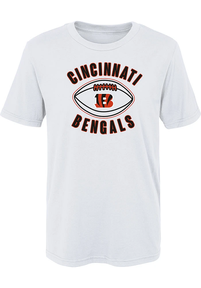 Cincinnati Bengals Boys White Little Kicker Short Sleeve T-Shirt