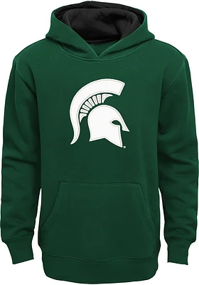 Michigan State Spartans Boys Green Prime Design Long Sleeve Hooded Sweatshirt