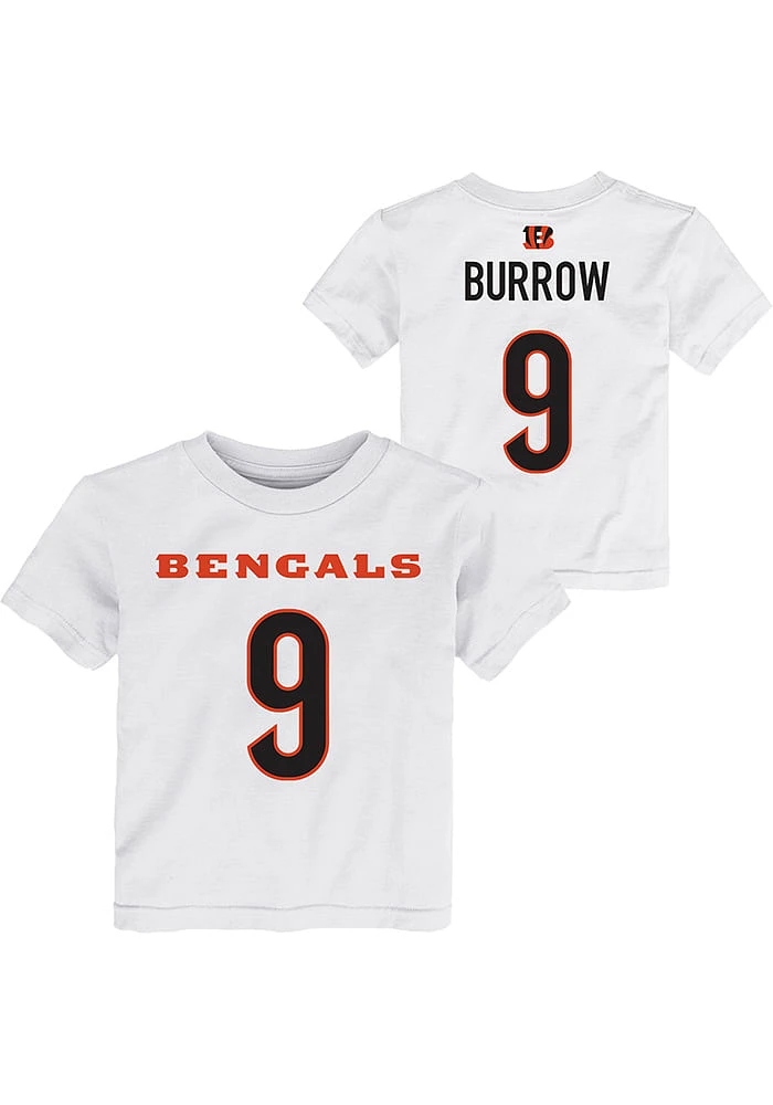 Joe Burrow Cincinnati Bengals Toddler White Mainliner NN Short Sleeve Player T Shirt