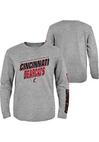 Cincinnati Bearcats Boys Grey For My Team Long Sleeve T-Shirt