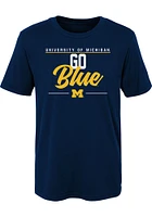 Michigan Wolverines Boys Black Institutions Slogan Short Sleeve T-Shirt