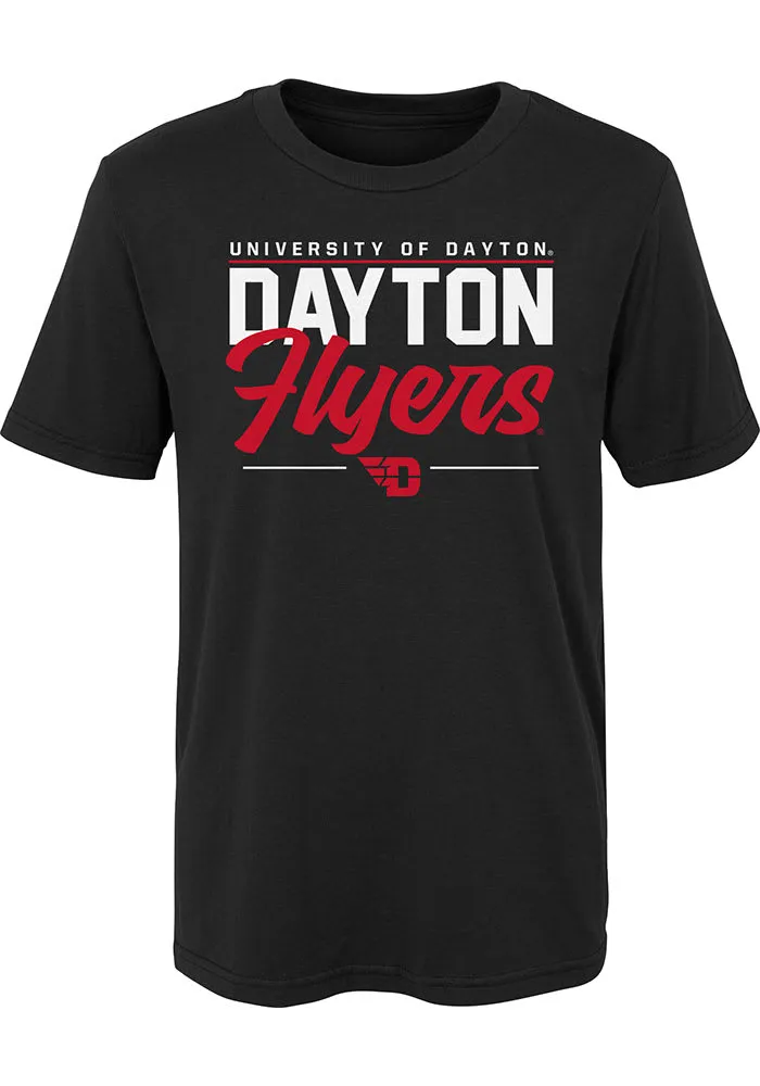 Dayton Flyers Boys Black Institutions Slogan Short Sleeve T-Shirt