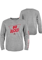 Ohio State Buckeyes Boys Grey For My Team Long Sleeve T-Shirt