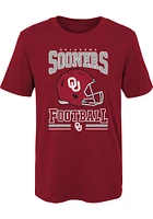 Oklahoma Sooners Youth Cardinal Lift Thy Helmet Short Sleeve T-Shirt