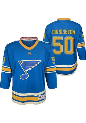 Jordan Binnington  St Louis Blues Youth Light Blue Replica Third Hockey Jersey