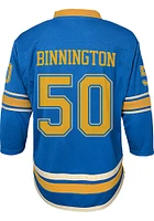 Jordan Binnington  St Louis Blues Youth Light Blue Replica Third Hockey Jersey
