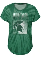 Michigan State Spartans Girls Green The Band Tie-Dye Design Short Sleeve Fashion T-Shirt