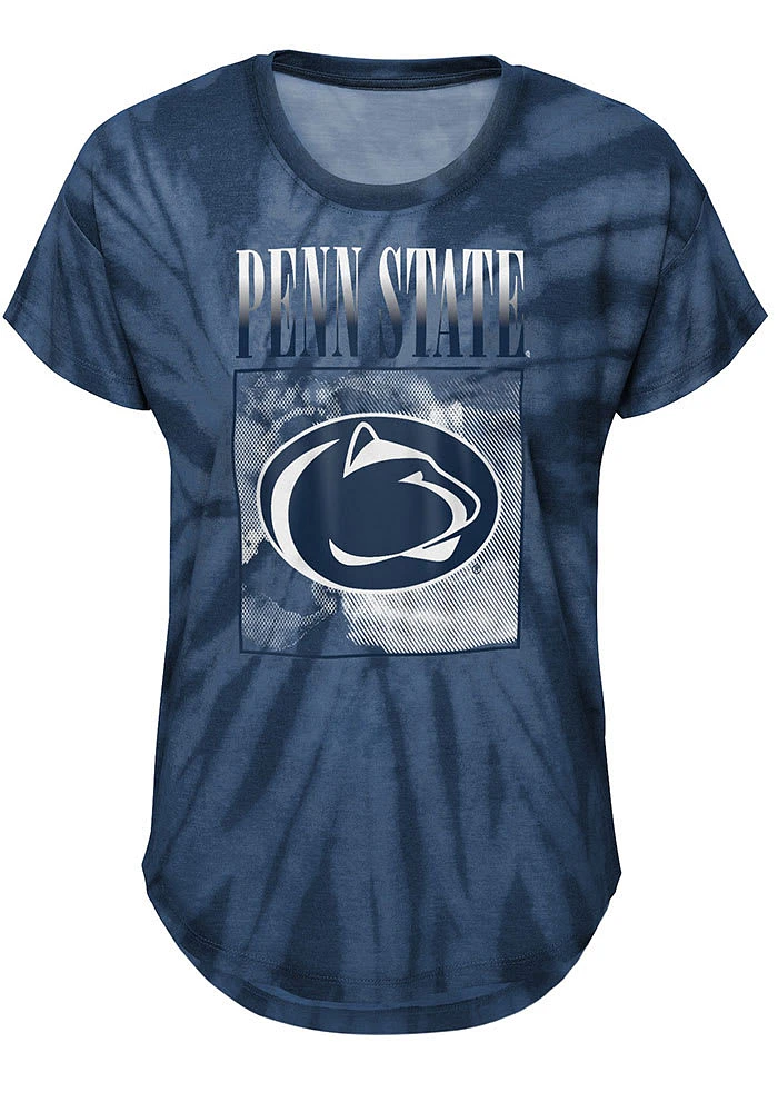 Penn State Nittany Lions Girls Navy Blue The Band Tie-Dye Short Sleeve Fashion T-Shirt