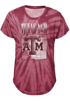Texas A&M Aggies Girls Maroon The Band Tie-Dye Short Sleeve Fashion T-Shirt