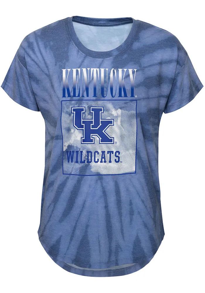 Kentucky Wildcats Girls Blue The Band Tie-Dye Short Sleeve Fashion T-Shirt