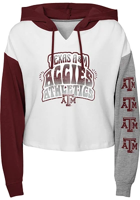 Texas A&M Aggies Girls Maroon Color Run Long Sleeve Hooded Sweatshirt