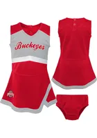 Ohio State Buckeyes Toddler Girls Red Captain Dress Sets Cheer