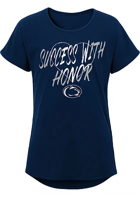 Penn State Nittany Lions Girls Navy Blue Slogan Heart Short Sleeve Tee