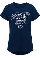 Penn State Nittany Lions Girls Navy Blue Slogan Heart Short Sleeve Tee