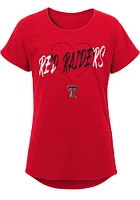 Texas Tech Red Raiders Girls Slogan Heart Short Sleeve Tee