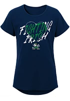 Notre Dame Fighting Irish Girls Navy Blue Slogan Heart Short Sleeve Tee