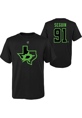 Tyler Seguin Dallas Stars Youth Black N&N Design Player Tee
