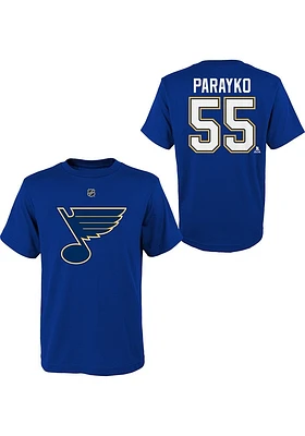 Colton Parayko St Louis Blues Youth Blue Flat NN Player Tee