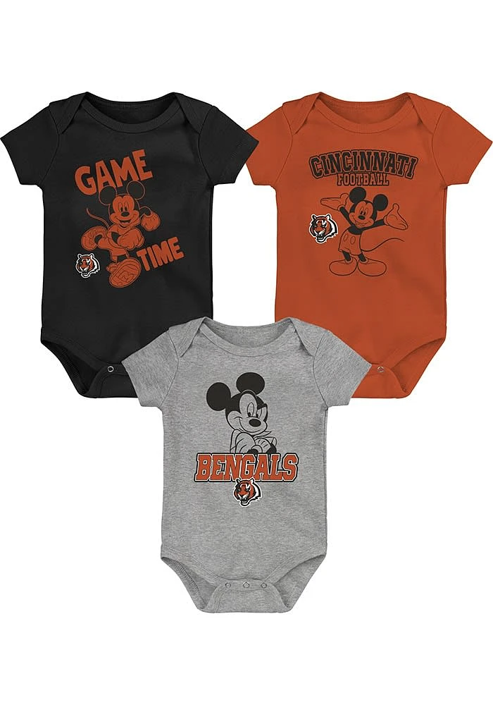 Cincinnati Bengals Baby Black Game Time Detail One Piece