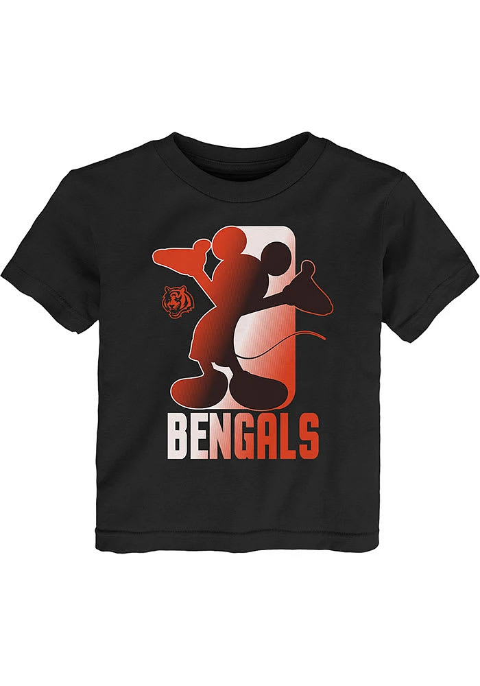 Cincinnati Bengals Toddler Black Cross Fade Short Sleeve T-Shirt