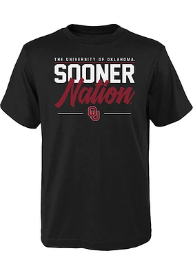 Oklahoma Sooners Youth Black Institutions Slogan Short Sleeve T-Shirt