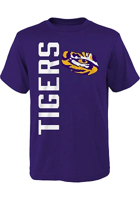 LSU Tigers Youth Purple Vertical Leap Short Sleeve T-Shirt