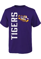 LSU Tigers Youth Purple Vertical Leap Short Sleeve T-Shirt