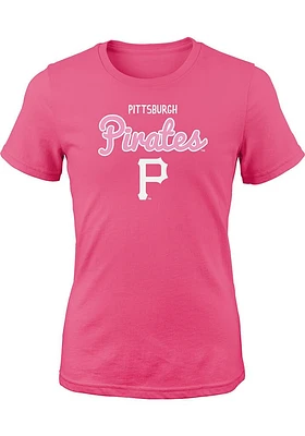 Pittsburgh Pirates Girls Pink Big Game Design Short Sleeve Tee