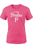 Pittsburgh Pirates Girls Pink Big Game Design Short Sleeve Tee