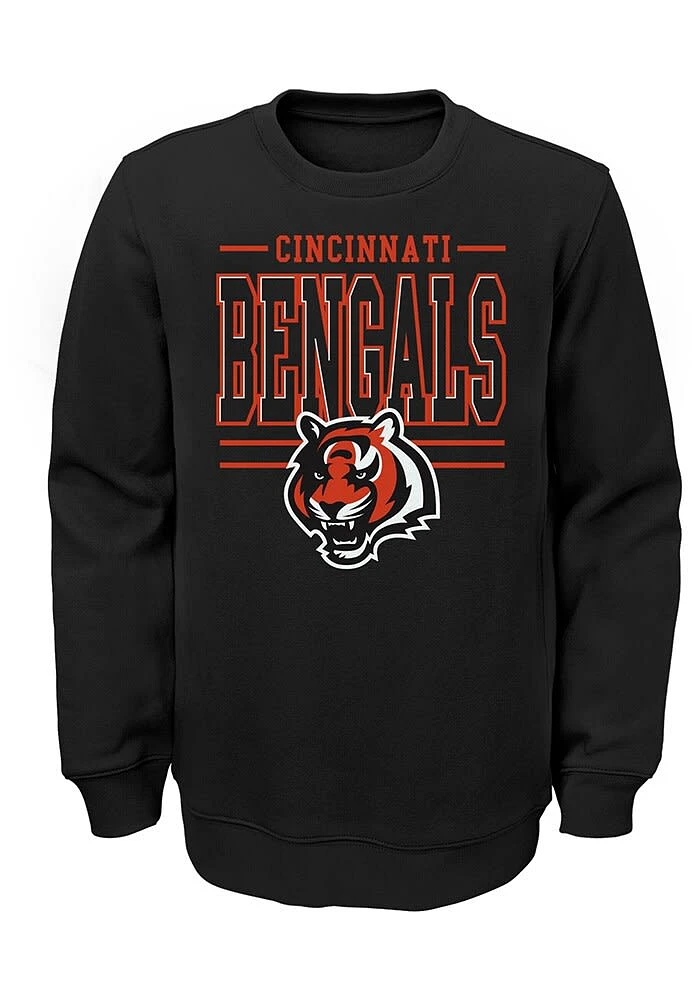 Cincinnati Bengals Boys Black Winning Streak Long Sleeve Crew Sweatshirt