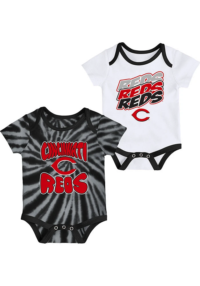 Cincinnati Reds Baby Black Monterey Tie Dye One Piece