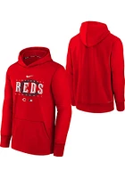 Nike Cincinnati Reds Youth Red Pregame Long Sleeve Hoodie