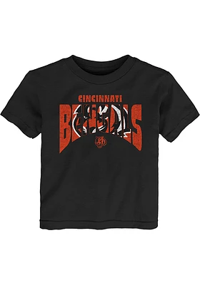 Cincinnati Bengals Toddler Black Logo Mask Short Sleeve T-Shirt