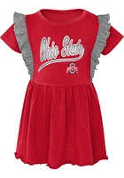 Ohio State Buckeyes Toddler Girls Red Too Cute Short Sleeve Dress