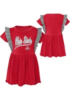 Ohio State Buckeyes Toddler Girls Red Too Cute Short Sleeve Dress