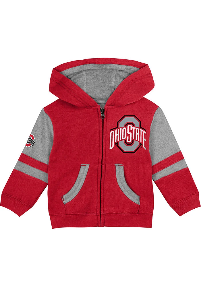 Ohio State Buckeyes Toddler Stadium Long Sleeve Full Zip Sweatshirt - Red