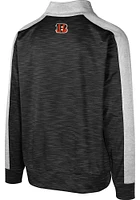 Cincinnati Bengals Mens Black Tackle Play Long Sleeve Qtr Zip Pullover