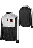 Cincinnati Bengals Mens Black Tackle Play Long Sleeve Qtr Zip Pullover