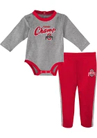 Ohio State Buckeyes Infant Red LS Pant Design Set Top and Bottom