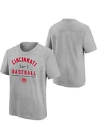 Nike Cincinnati Reds Youth Grey Arch Baseball Stack Short Sleeve T-Shirt