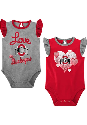 Ohio State Buckeyes Baby Red Spread The Love Set One Piece