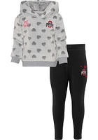 Ohio State Buckeyes Infant Girls Grey Heart 2 Set Top and Bottom