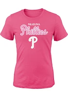 Philadelphia Phillies Girls Pink Big Game Graphic Short Sleeve Tee