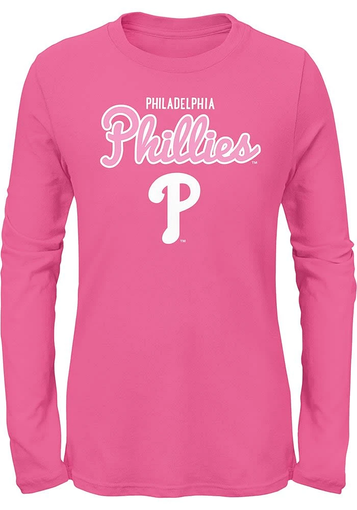 Philadelphia Phillies Girls Pink Big Game Long Sleeve T-shirt